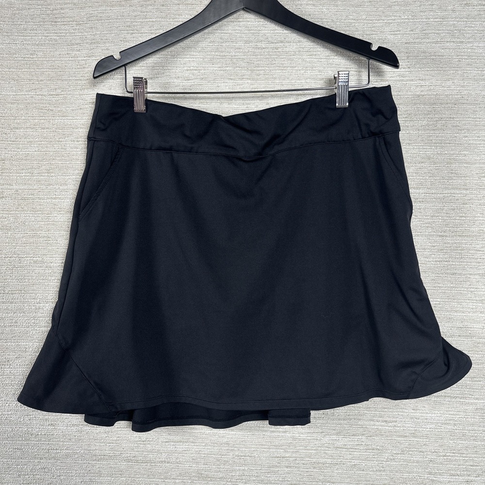 Coral Bay Golf Skort Womens Large Black Athletic Tennis Golf Skirt Shorts